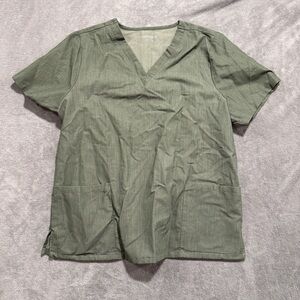 Mandala V-Neck Short Sleeve Medical Scrub Top - Olive Green women’s size Large